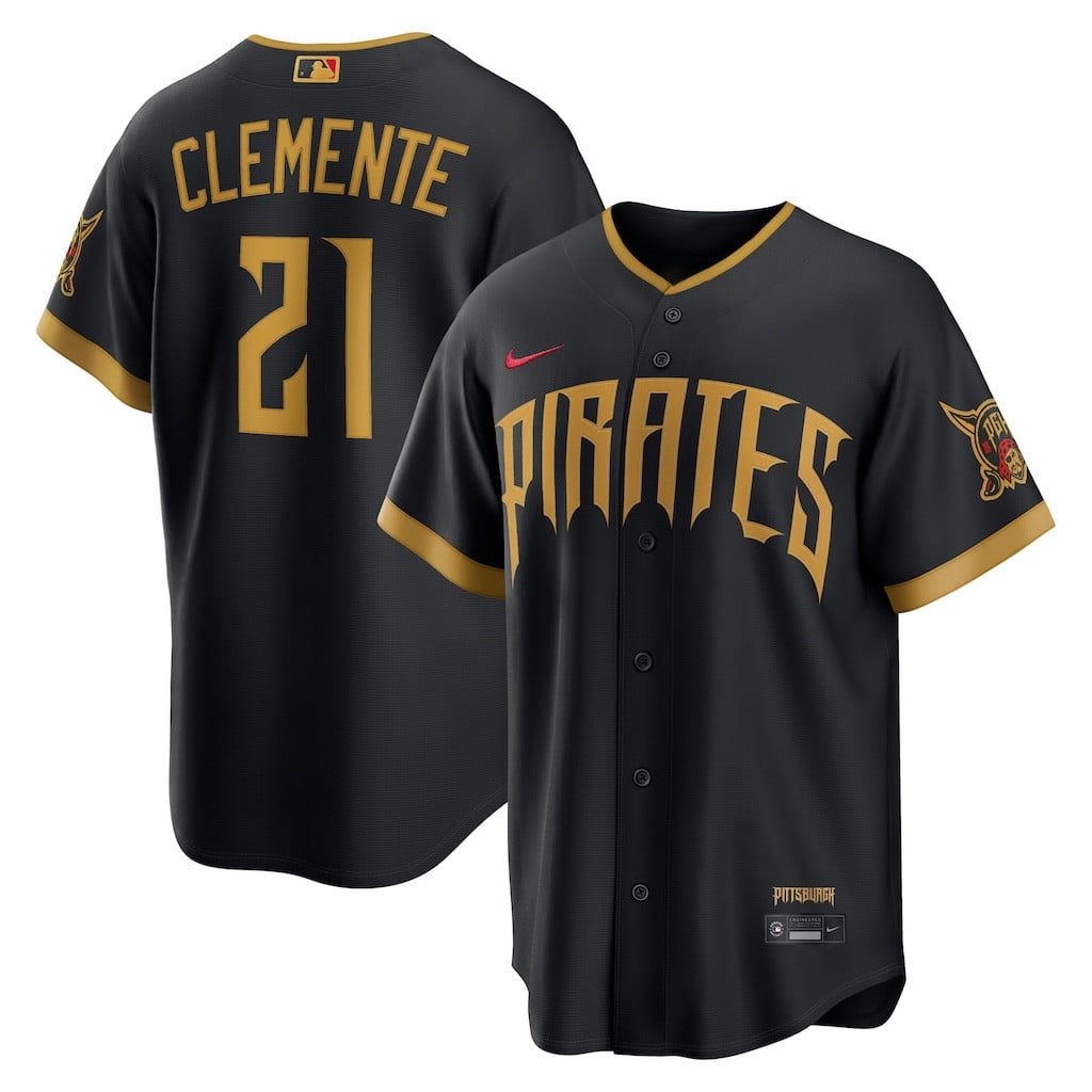 #21 Roberto Clemente Pittsburgh Pirates 2026 City Connect Jersey MLB Shop Pirates Merch Gifts