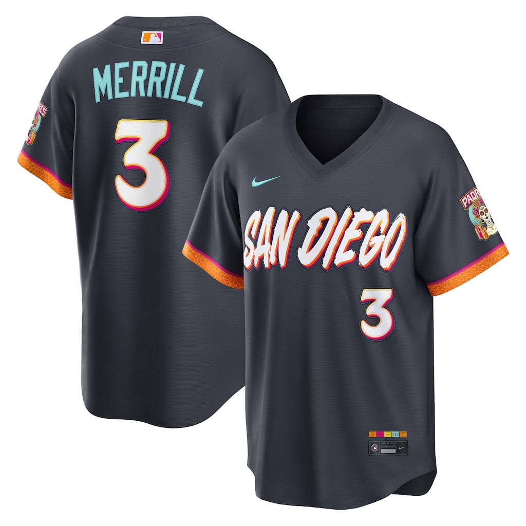#3 Jackson Merrill Jr San Diego Padres 2026 City Connect Jersey MLB Shop Padres Merch Gifts