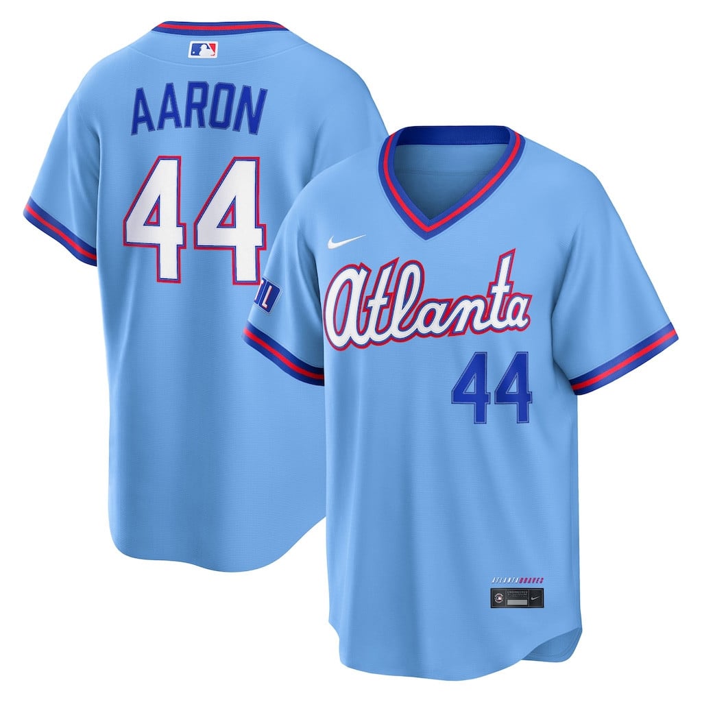 #44 Hank Aaron Atlanta Braves 2026 City Connect Jersey MLB Shop Braves Merch Gifts For Fan