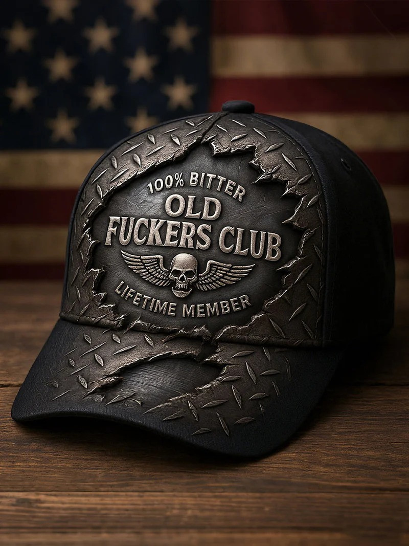100 Bitter Old F Club Lifetime Member Hat Patriotic Skull Baseball Cap Grumpy Men Gift For Dad