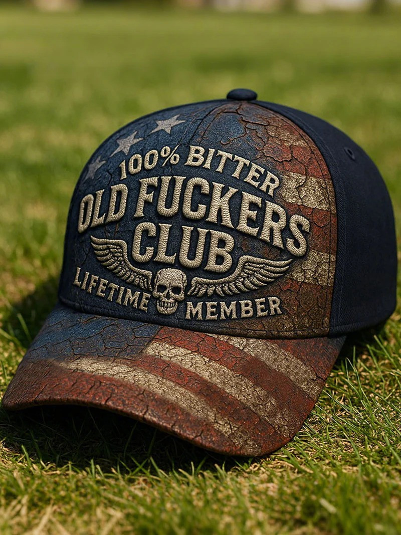 100 Bitter Old F Club Lifetime Member Vintage Hat American Flag Art Baseball Cap Old Men Gift 100 Bitter Old F Club Lifetime Member Vintage Hat American Flag Art Baseball Cap Old Men Gift - Image 1