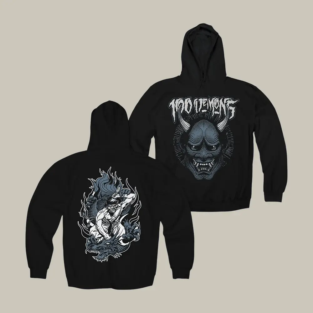 100 Demons Hanya Mask Hoodie Cold Cuts Merch Cool Music Gift For Demon Lovers