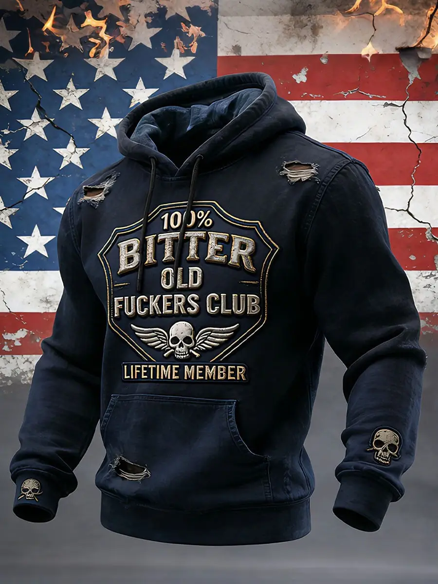 100 Percent Bitter Old Fuckers Club Hoodie Mens Lifetime Member Hoodie Funny Father's Day Gifts