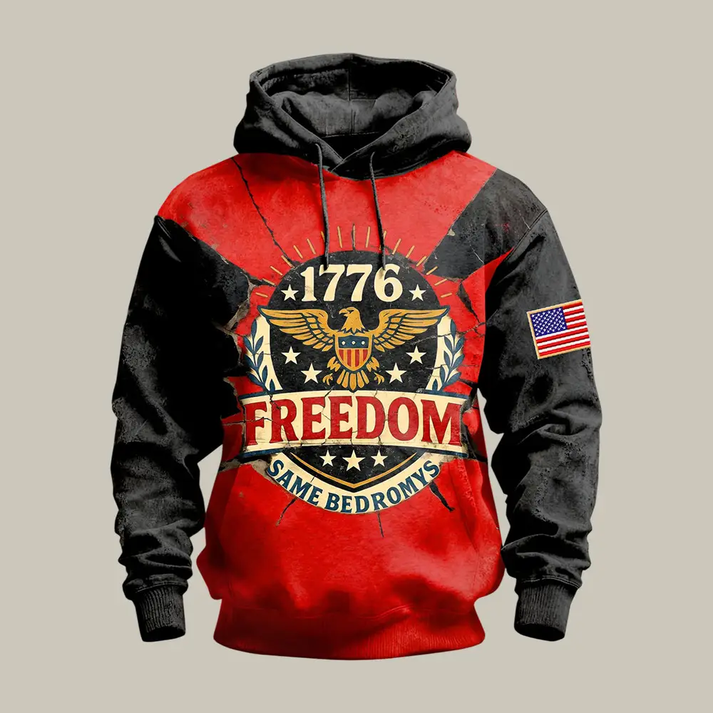 146 Men's American Flag Patriotic Hoodie