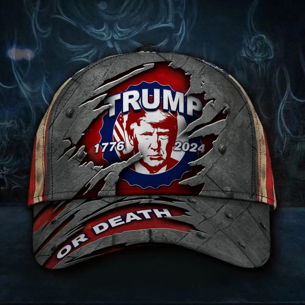 1776 2024 Trump Or Death Hat Donald Trump Mugshot Merch Old Vintage American Flag Hat