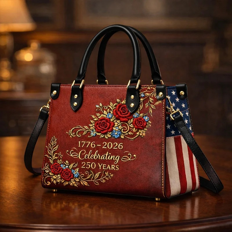 1776 2026 Celebrating Leather Handbag Patriotic 250 Years Handbag Gift For Women 1776 2026 Celebrating Leather Handbag Patriotic 250 Years Handbag Gift For Women - Image 1