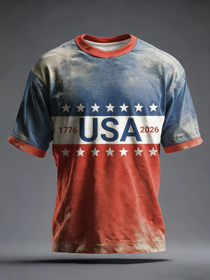 1776 2026 USA 250th Anniversary Stars T-Shirt American Flag Patriotic Tee Best Independence Day Gift