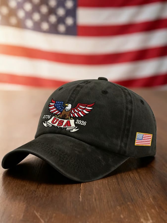 1776 2026 USA Bald Eagle Baseball Hat 250th Anniversary American Patriotic Independence Gift For Dad