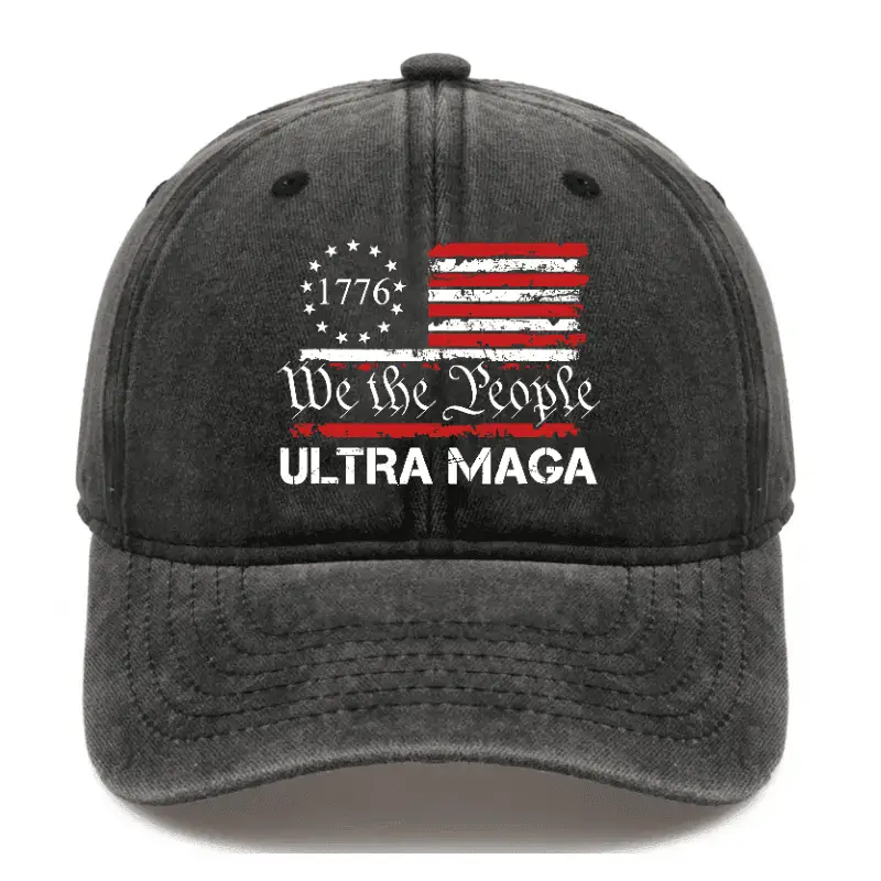 1776 We The People American Flag Ultra Maga Cap Funny T-Shirt with Sayings Sarcastic Men's Te