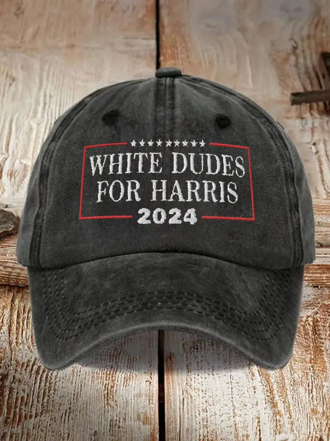 2024 White Dudes For Harris Print Hat Vote For Kamala Harris 2024 Supporters Hat Gifts