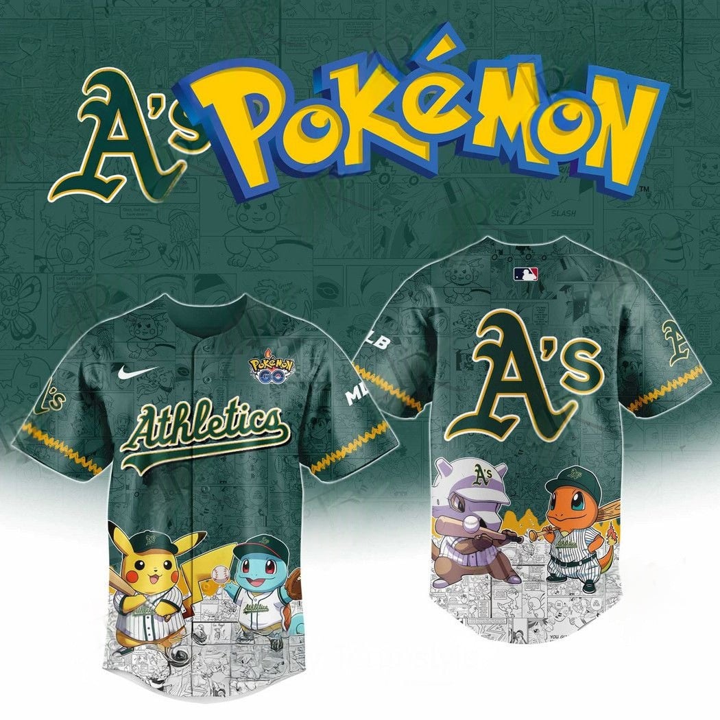 2026 Athletics Pokemon Go Special Edition Baseball Jersey Gifts For Baseball Fans
