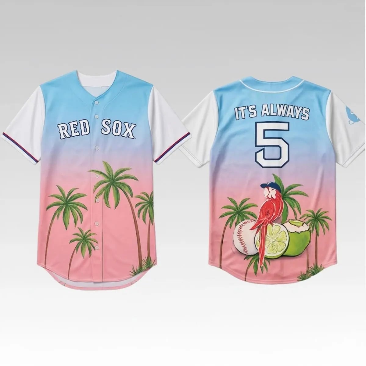 2026 Boston Red Sox Margaritaville Day Jersey Giveaway It's Always 5 Jersey Red Sox Merch
