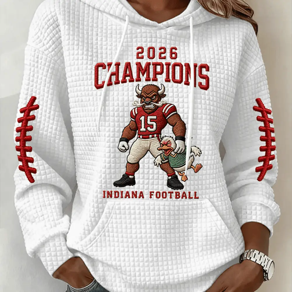 2026 Champions Indiana Football Hoodie Game Day Merchandise Football Lover Gifts