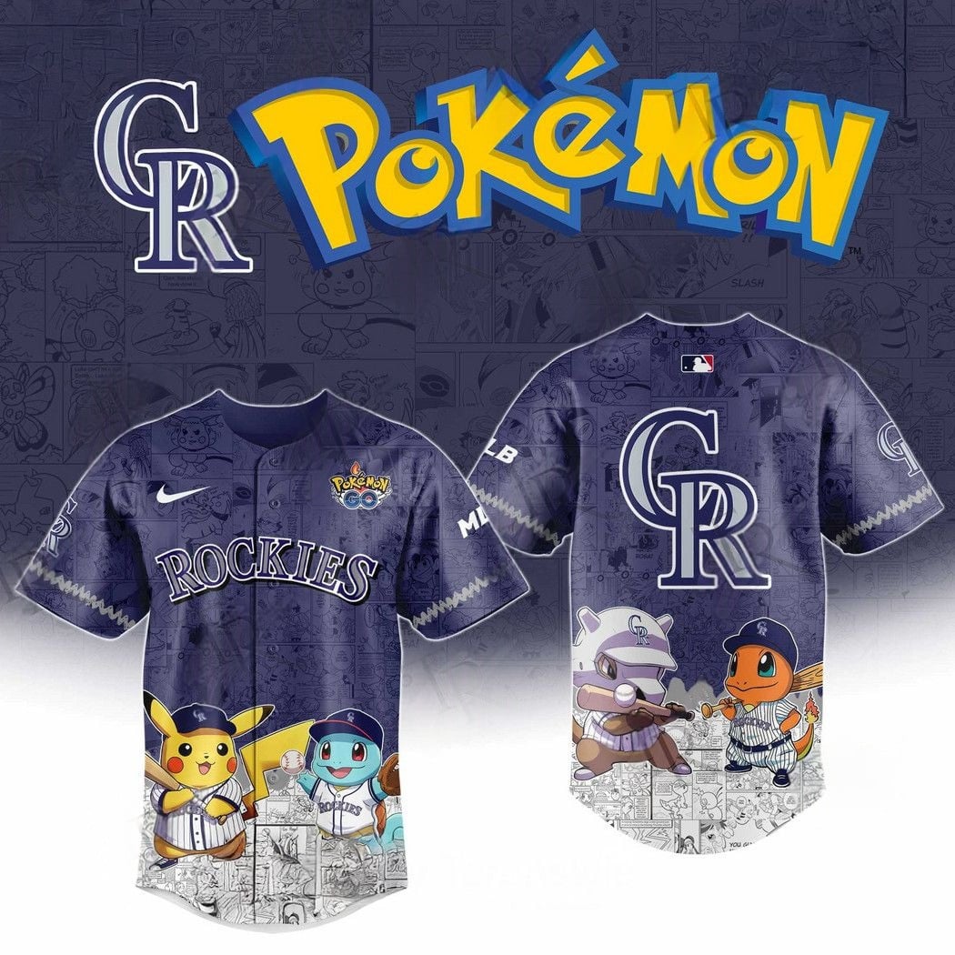 2026 Colorado Rockies Pokemon Go Special Edition Baseball Jersey Gift Ideas For Baseball Players