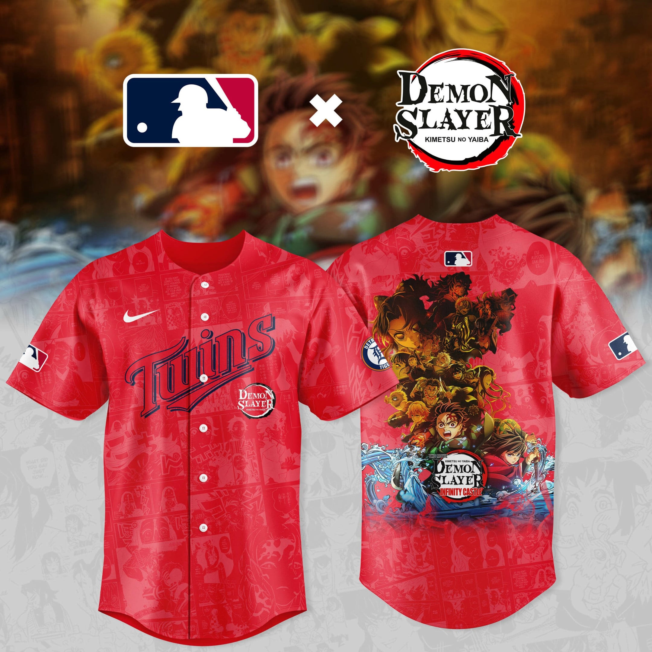 2026 Demon Slayer X Minnesota Twins Baseball Jersey Baseball Lover Gift Ideas