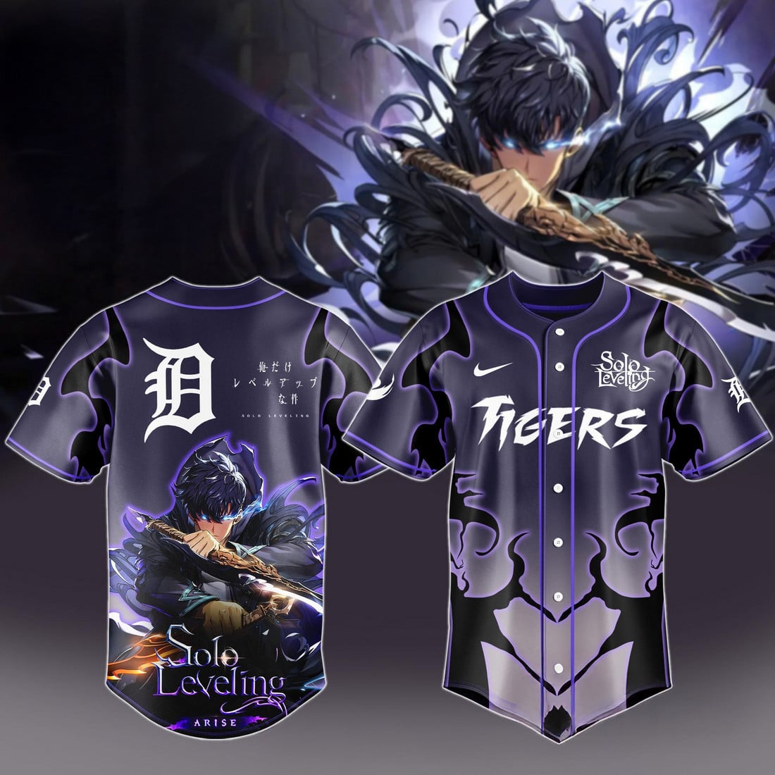 2026 Detroit Tigers x Solo Leveling Baseball Jersey Gifts For Baseball Lovers