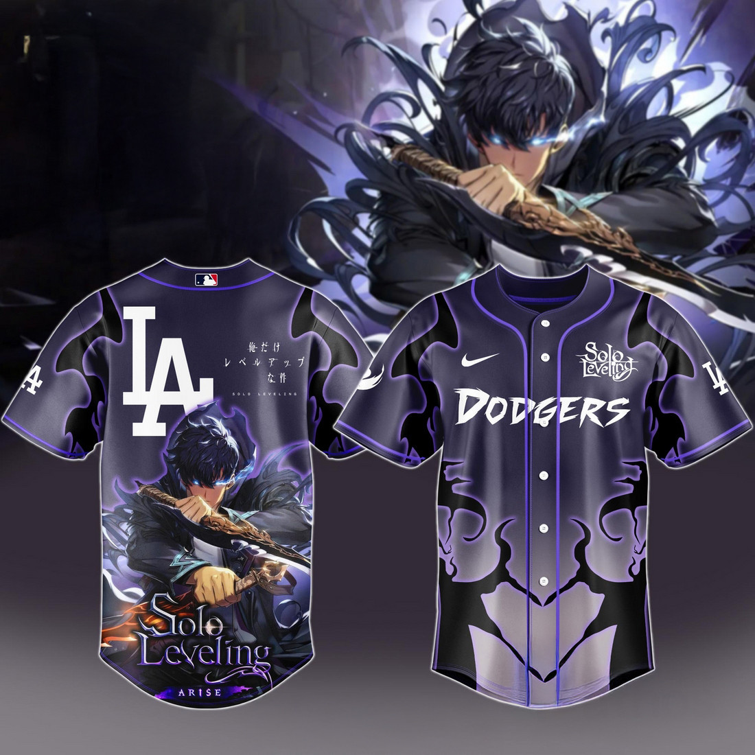 2026 Los Angeles Dodgers x Solo Leveling Baseball Jersey Cool Baseball Gifts