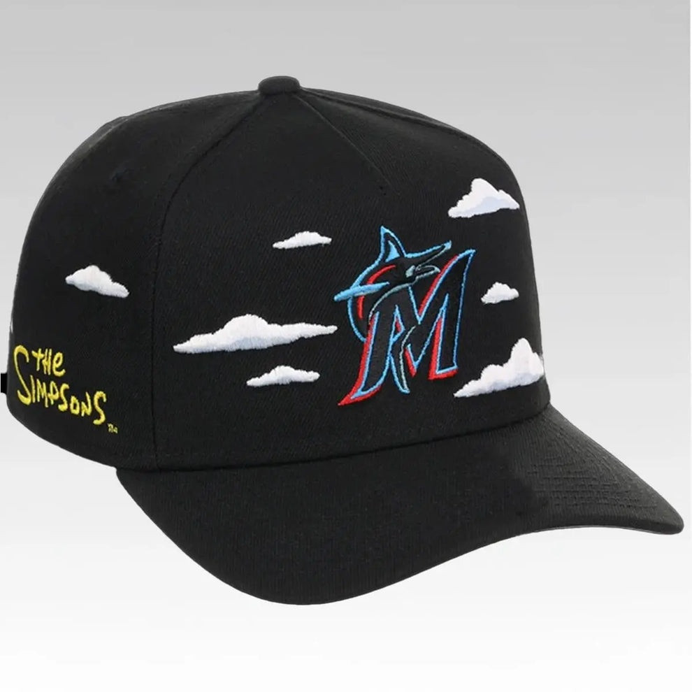 2026 Miami Marlins The Simpsons Clouds Hat Embroidered Cloud Baseball Cap Gift For Fans
