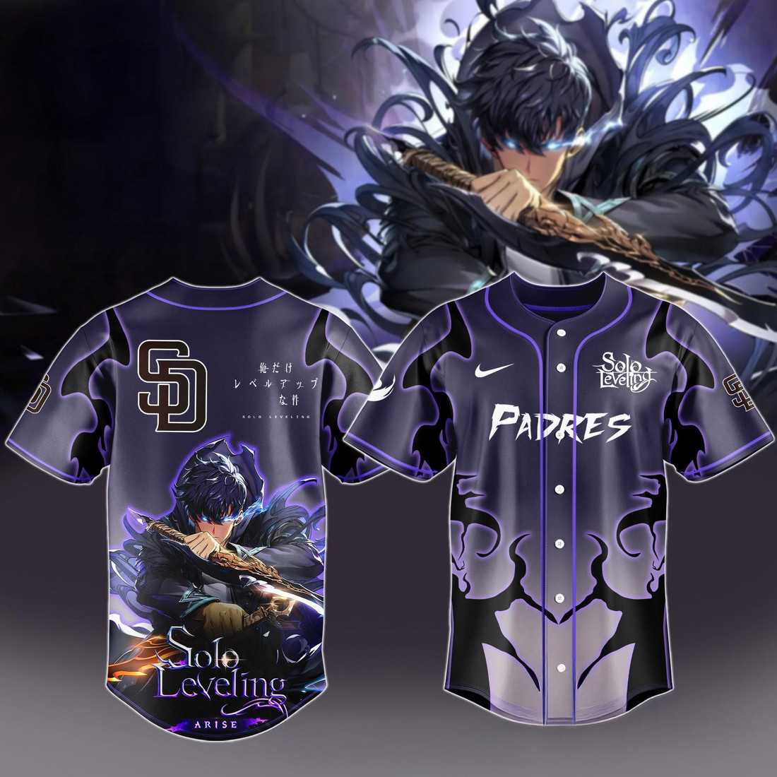 2026 San Diego Padres x Solo Leveling Baseball Jersey Best Gifts For Baseball Fans