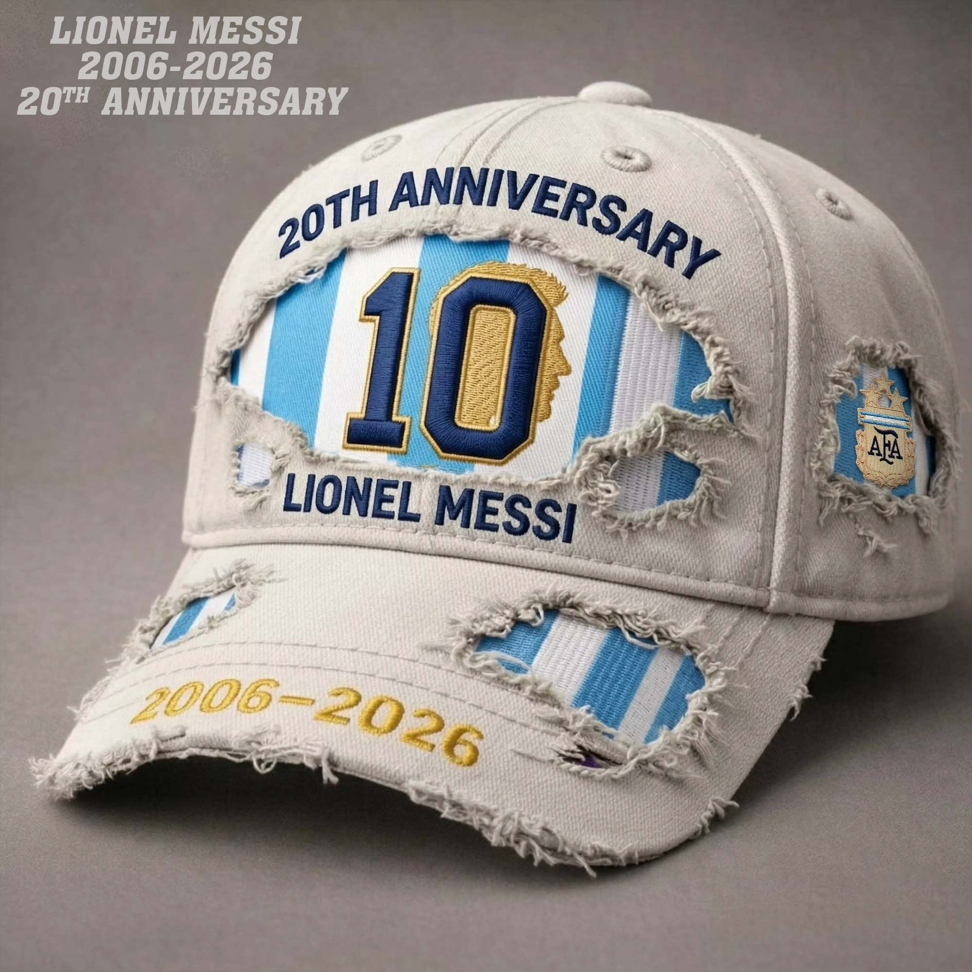 20th Anniversary Lionel Messi Hat Argentina Nation Football Baseball Cap Gift For Fans