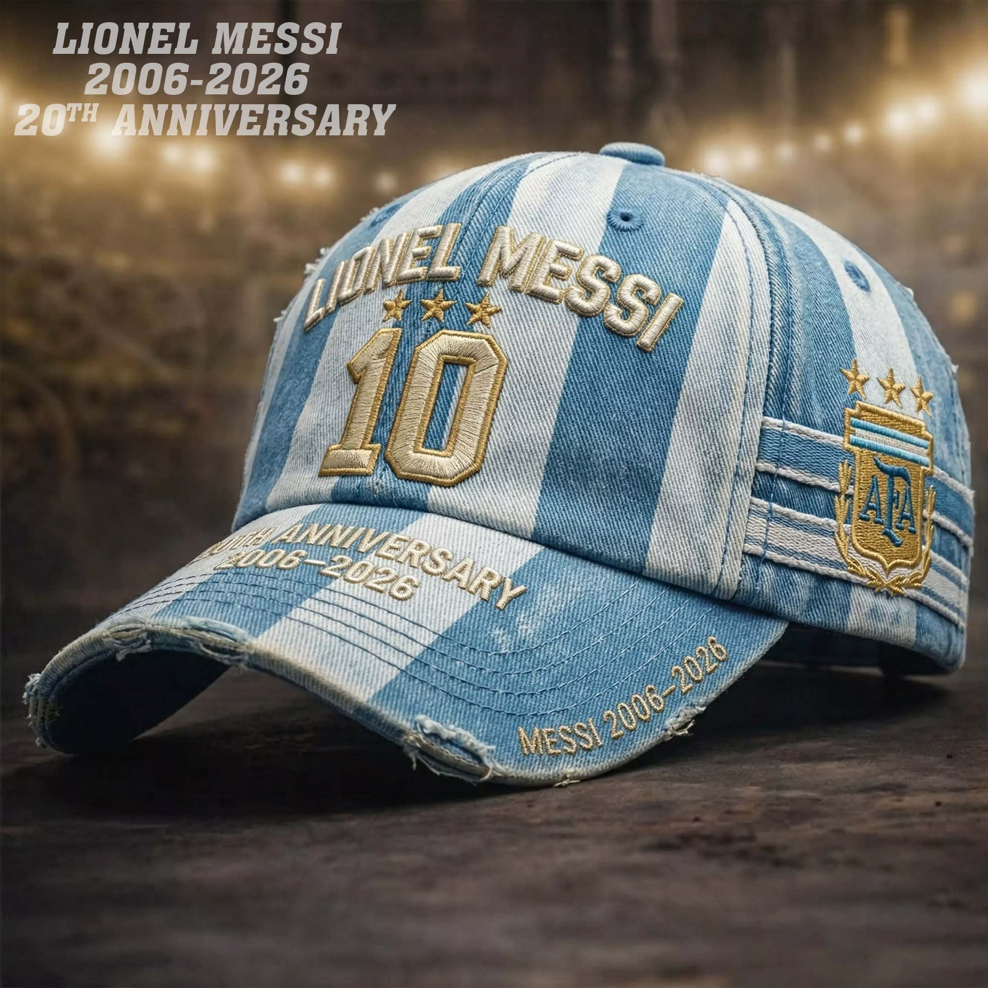 20th Anniversary Lionel Messi Hat Argentina Nation Football Cap Gift For Football Lovers