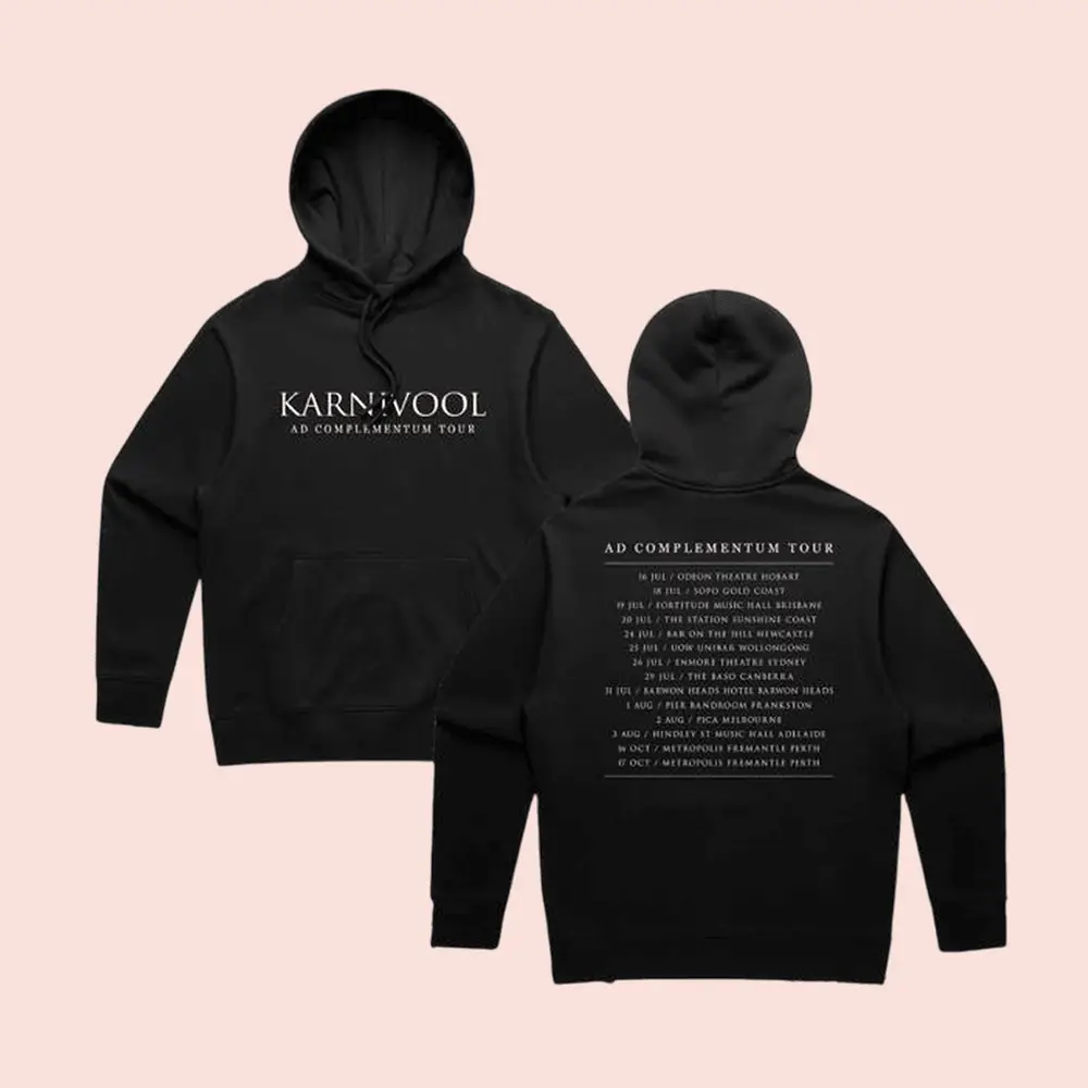 24Hundred Merch Store Karnivool Ad Complementum Tour Hoodie Black Gifts For Music Fans