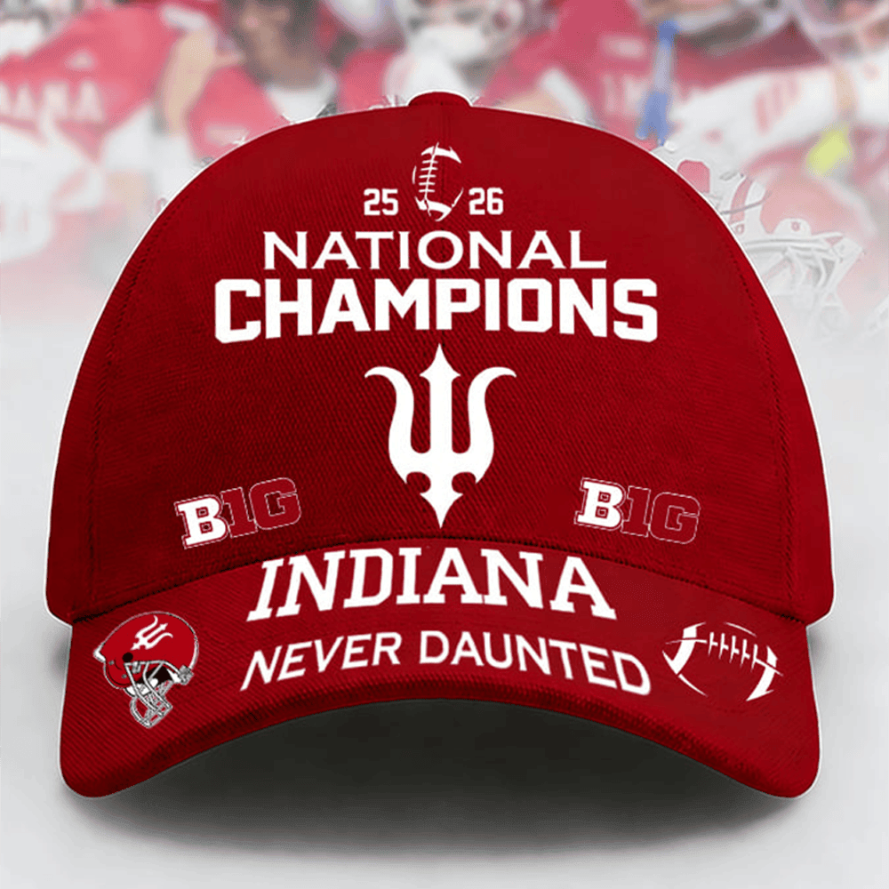 25 26 National Champions Indiana Never Daunted Hat Indiana Hoosiers Champs Cap Gift For Him 25 26 National Champions Indiana Never Daunted Hat Indiana Hoosiers Champs Cap Gift For Him - Image 1