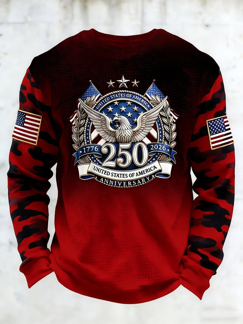 250 United States Of America Anniversary Long Sleeve Shirt 4Th Of July Apparel Gift For Dad