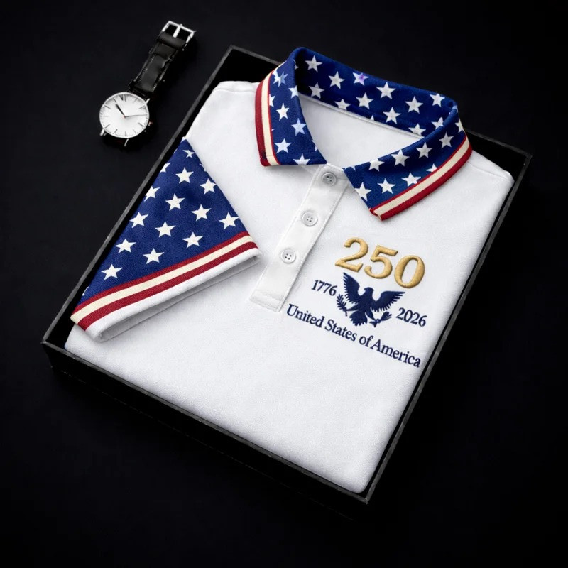 250 United States Of America Polo Shirt 1776 2026 Freedom Clothes Veterans Gift