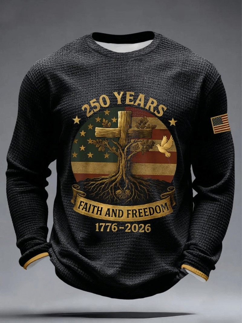 250 Years 1776 2026 Long Sleeve Shirt Faith And Freedom Apparel Gift For Husband