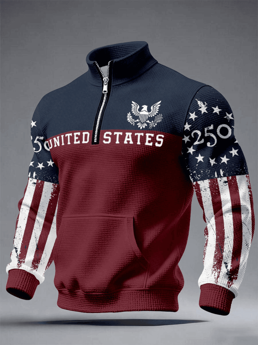 250 Years 1776-2026 Waffle Knit Sweatshirts Gift for Husband