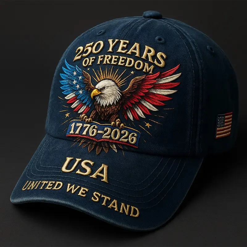 250 Years America Anniversary Hat Eagle USA Flag United We Stand Cap Presents For Him