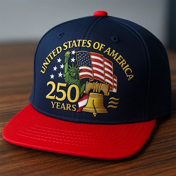 250 Years America Anniversary Snapback Hat Liberty United Presents For Patriotic 250 Years America Anniversary Snapback Hat Liberty United Presents For Patriotic - Image 1