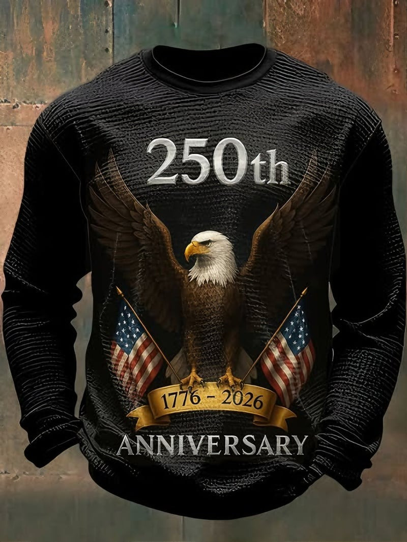 250 Years Anniversary 1776 2026 Long Sleeve Shirt American Flag Eagle Apparel Gifts For Dad