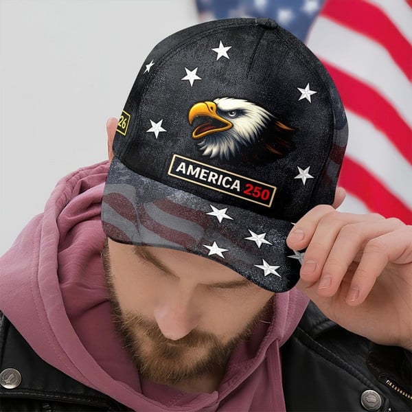 250 Years Anniversary Hat Eagle America Flag Independence Day Patriotic Freedom Cap 250 Years Anniversary Hat Eagle America Flag Independence Day Patriotic Freedom Cap - Image 1