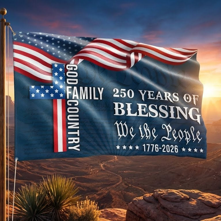 250 Years Blessing 1776 2026 Flag We The People American Flag