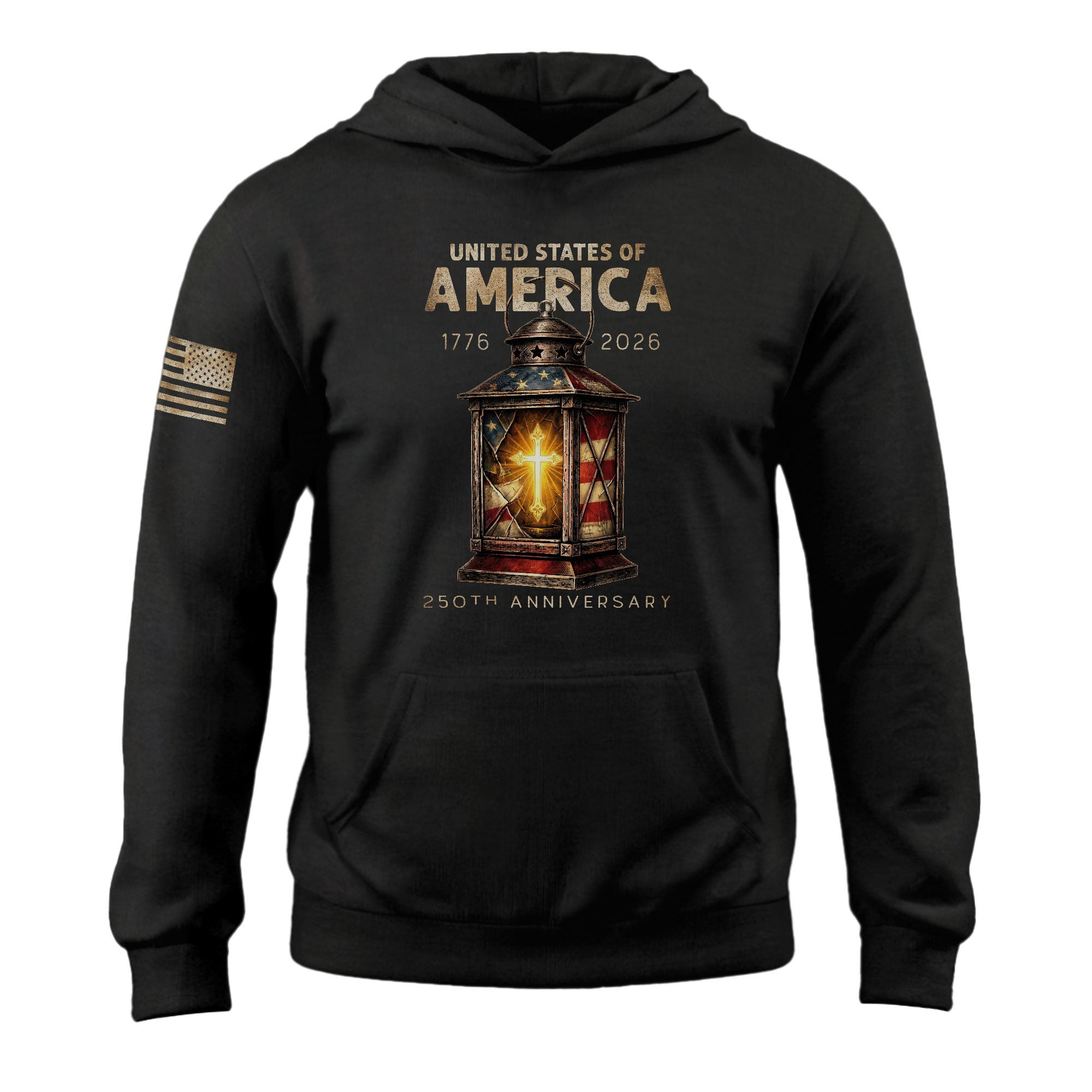 250 Years Christian Faith Hoodie 1776 2026 USA Patriotic Freedom Best Gift
