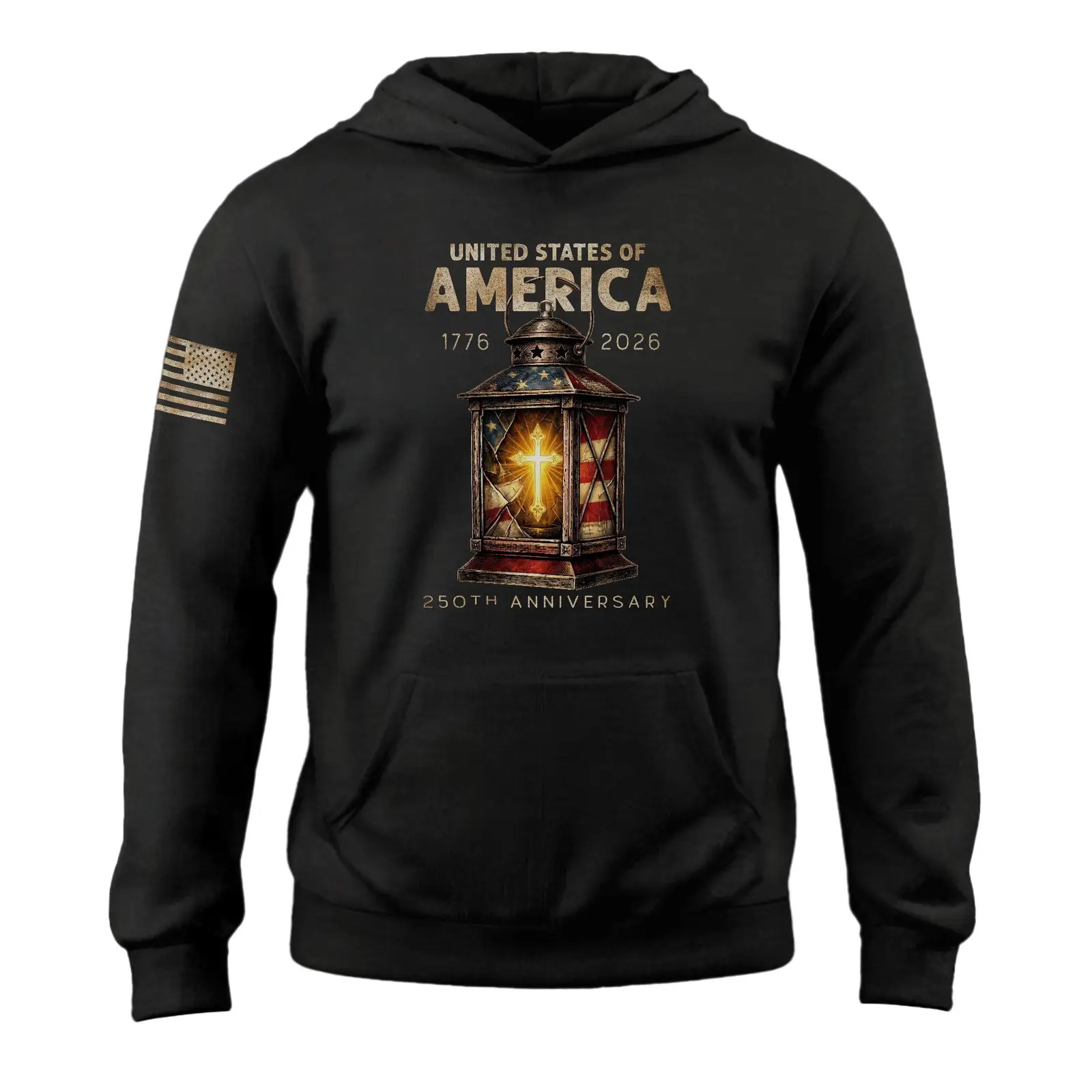 250 Years Christian Faith Hoodie 1776 2026 USA Patriotic Freedom Best Gift