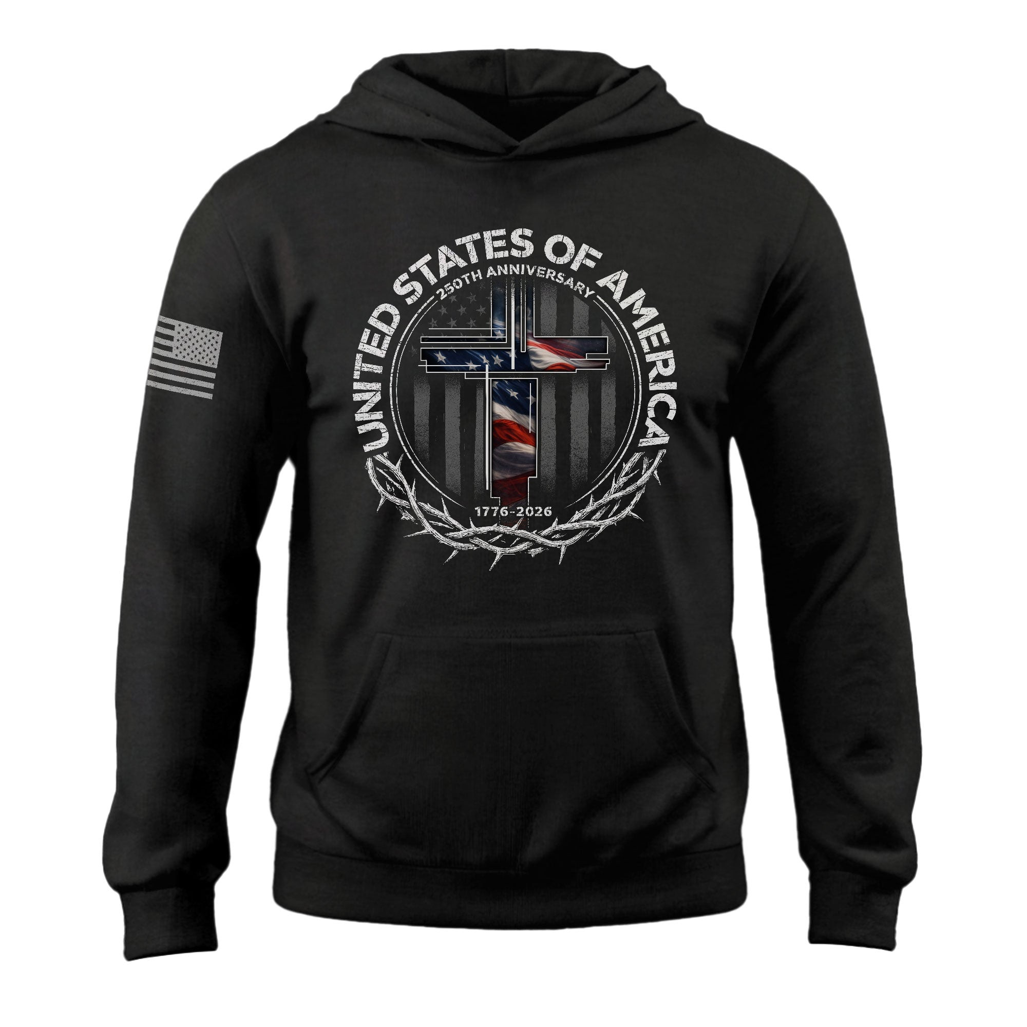 250 Years Faith Freedom Hoodie 1776 2026 Christian USA Patriotic Best Gift