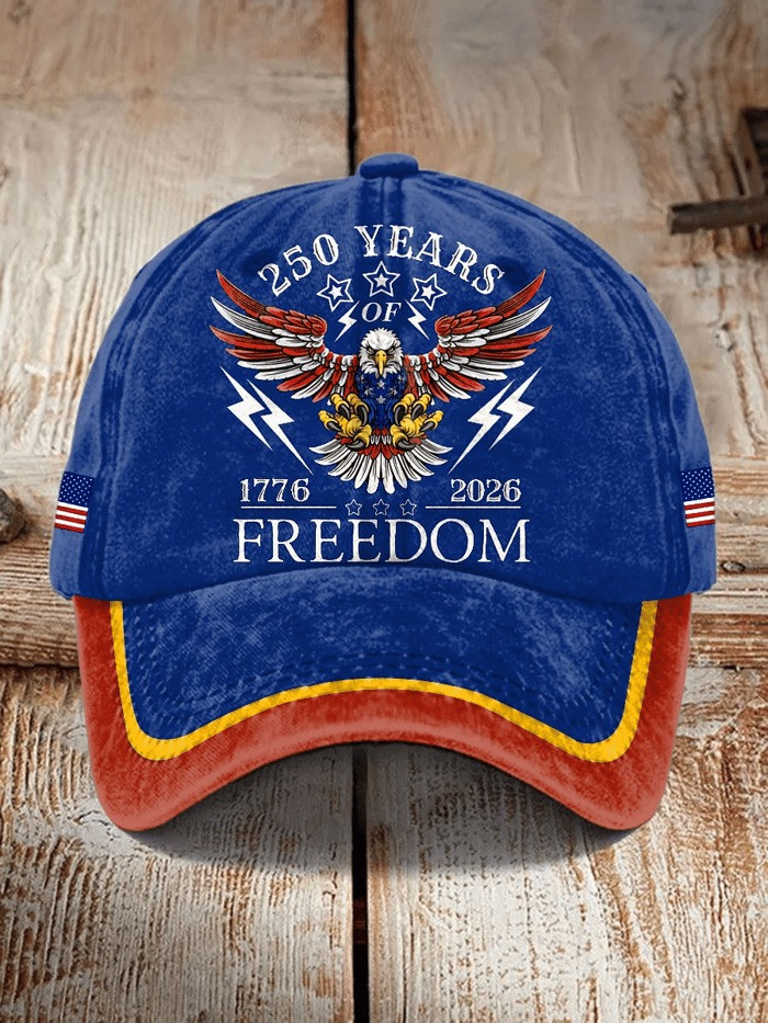 250 Years Freedom Eagle Baseball Cap 1776 2026 Patriotic USA Anniversary Hat Gift For Him