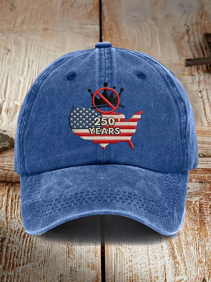 250 Years No Kings USA Map Baseball Hat Patriotic Cap 250th Anniversary America Best Gift For Patriots