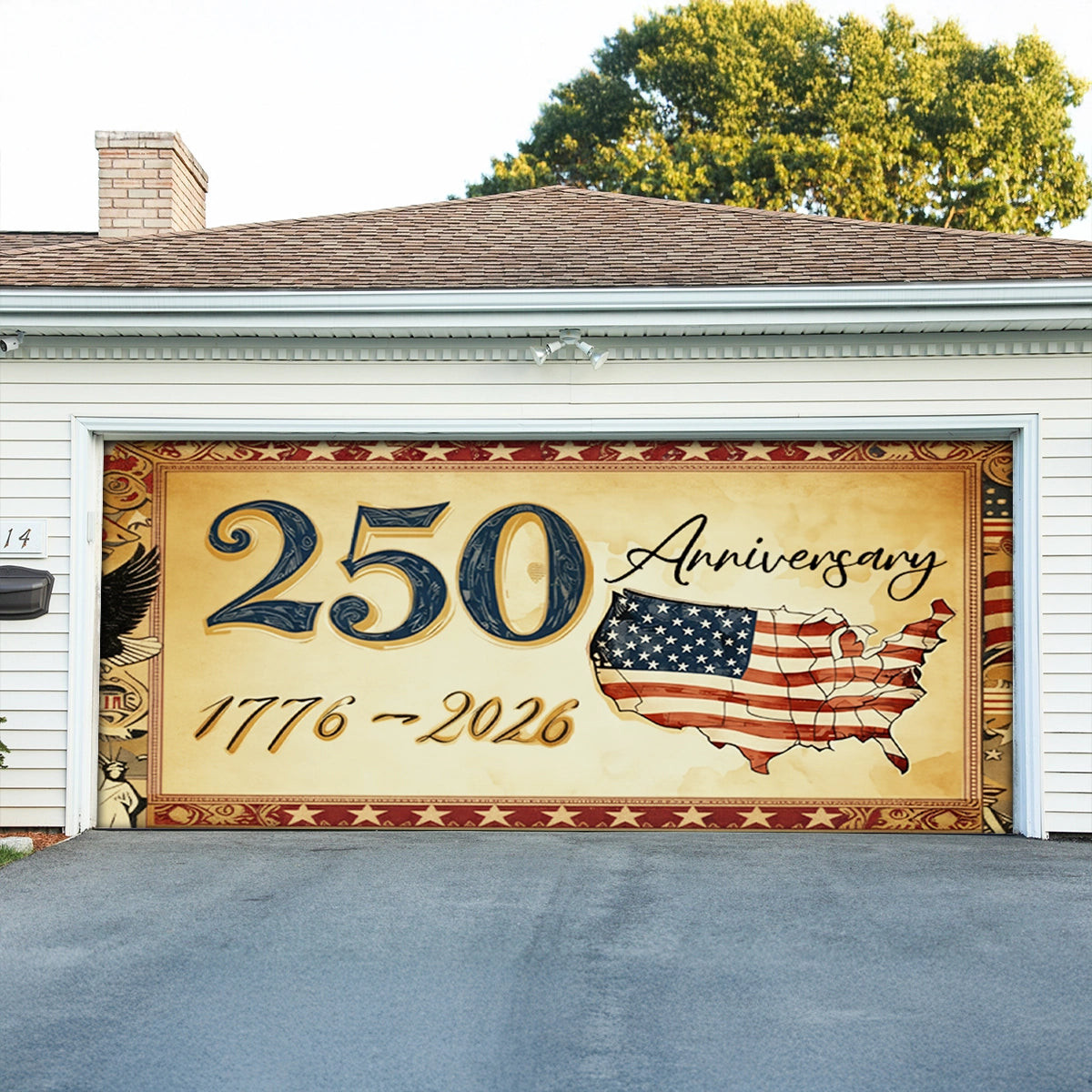 250 Years Of America Garage Door Banner 4Th Of July Outdoor Decor Gift For Family