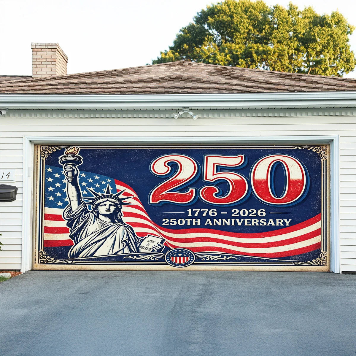 250 Years Of America Garage Door Banner 4Th Of July Outdoor Decorations Gift For Patriotic