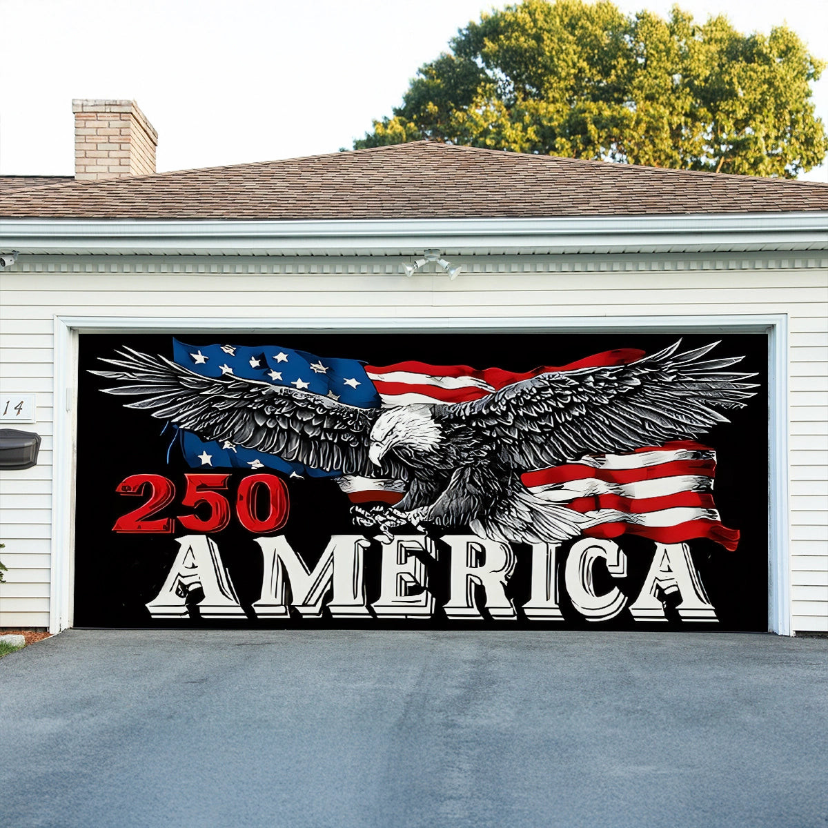 250 Years Of America Garage Door Banner America's 250 Birthday Outdoor Decorations