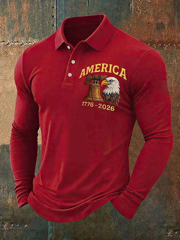 250 Years Of America Polo Long Sleeve Shirt Independence Day 1776 2026 Clothes Gift Ideas