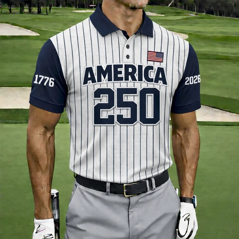 250 Years Of America Polo Shirt 1776 2026 Patriotic USA Flag Shirt Gift For Veterans 250 Years Of America Polo Shirt 1776 2026 Patriotic USA Flag Shirt Gift For Veterans - Image 1