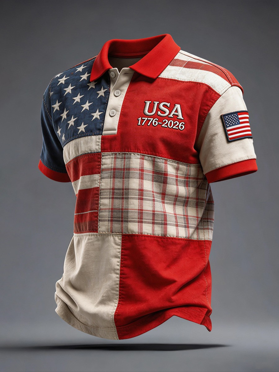 250 Years Of America Polo Shirt USA Flag 1776 2026 Merch Patriotic Gifts For Dad