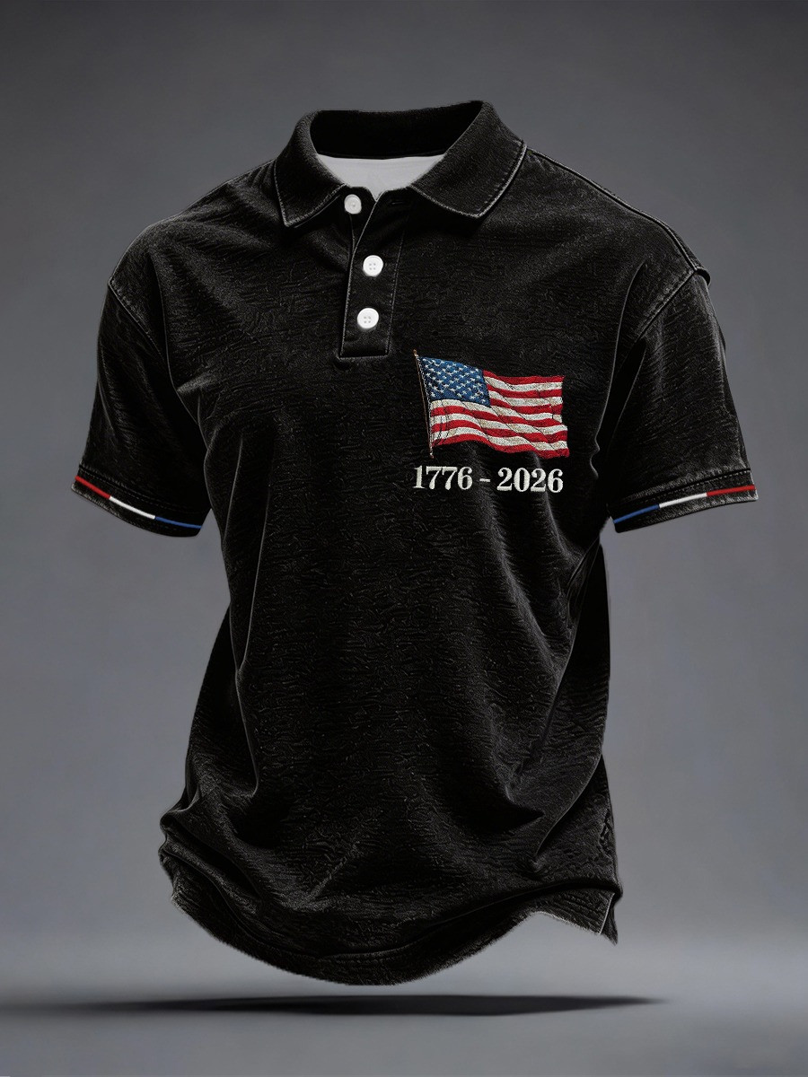250 Years Of America Polo Shirt USA Flag 1776 2026 Merch Patriotic Gifts For Dad
