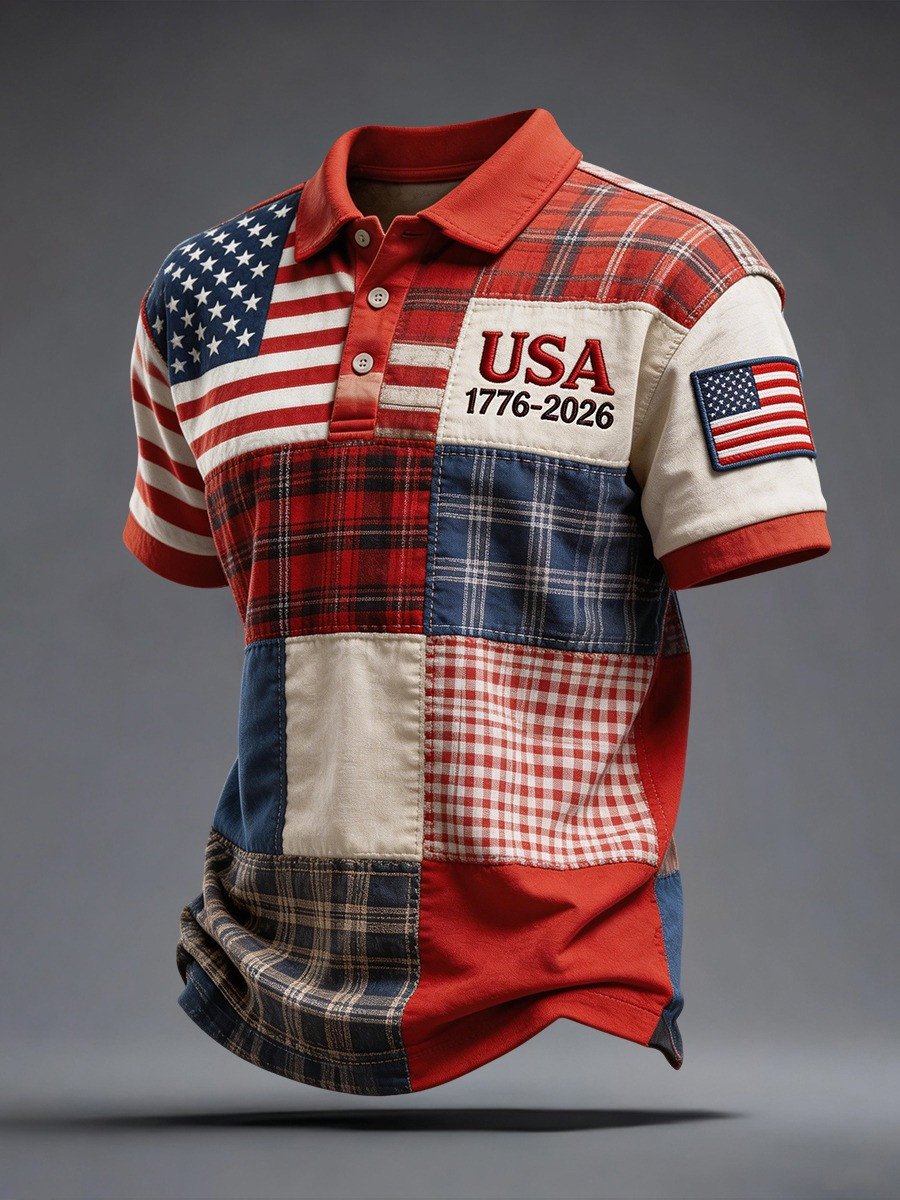 250 Years Of America Polo Shirt USA Flag 1776 2026 Merch Patriotic Gifts For Son