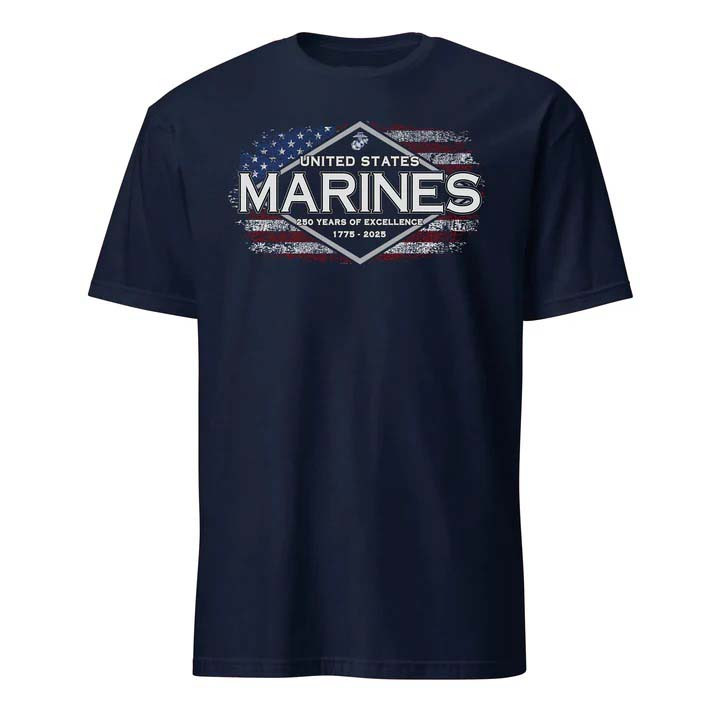 250 Years Of Excellence T Shirt Marine Corps Heritage Celebration Apparel Gift For Him